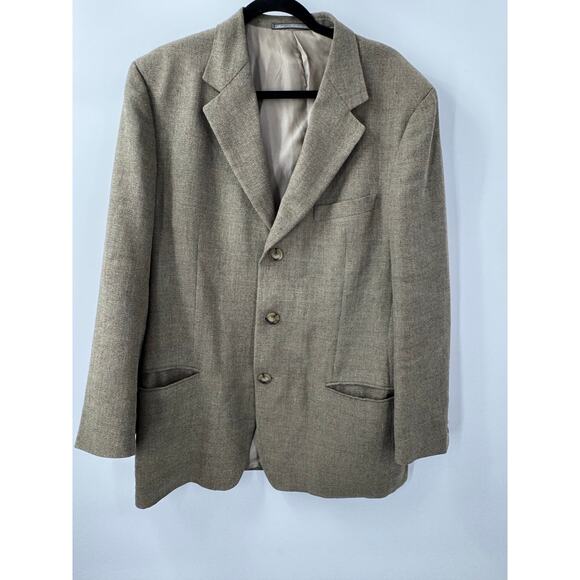 Ermenegildo‎ Zegna Soft Neiman Marcus Men's 3-Button Blazer Jacket Tan XL - Picture 1 of 15